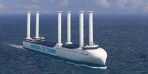 Airbus plans to reduce its carbon footprint by commissioning three ships powered partially by wind energy. 