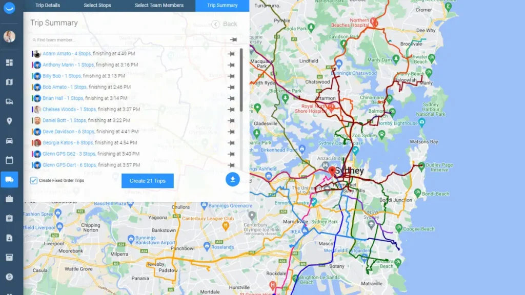 Locate2u route optimization feature