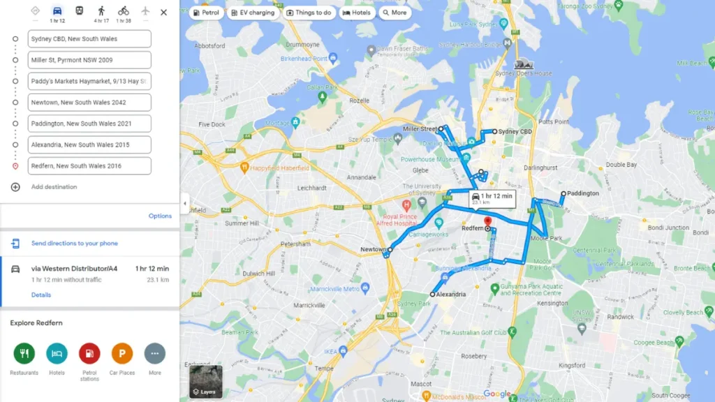 Google Maps multiple routes
