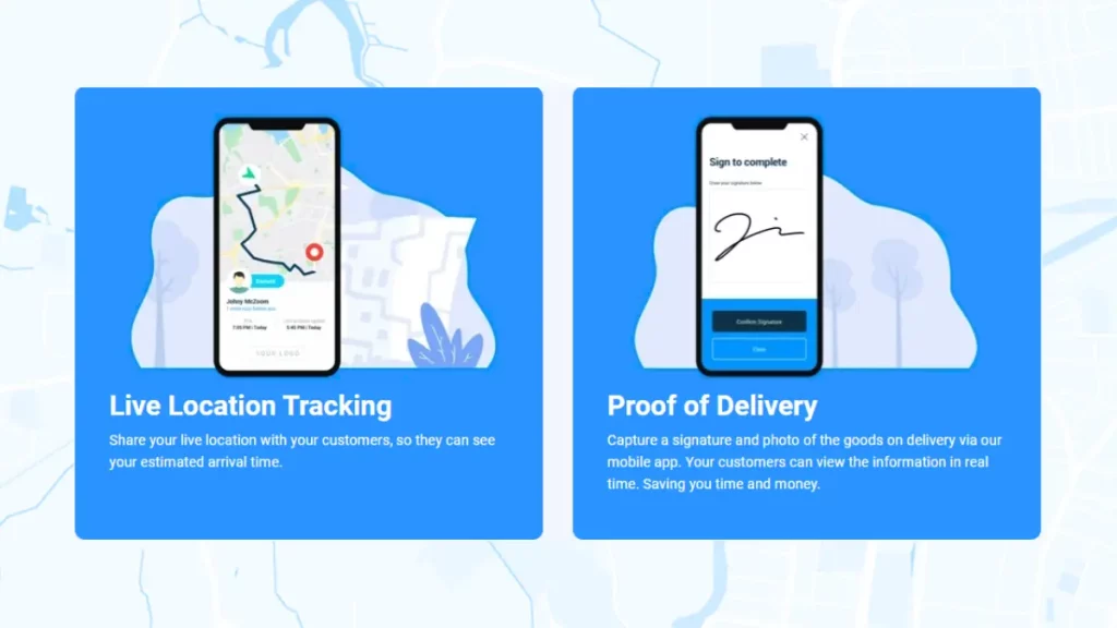 Delivery management software features