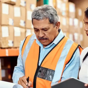 Supply chain manager and worker