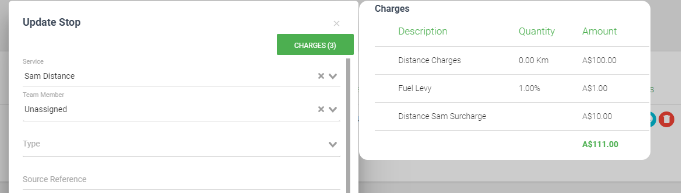 locate2u product updates february 2024 Improvements to the visibility of charges when associated with a stop